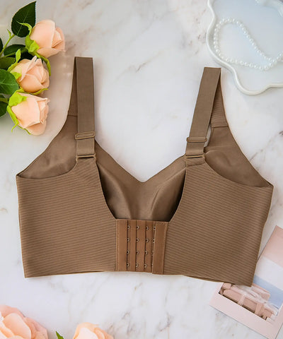 Comprar sutiã sem aro com bojo removível microfibra canelada respirável confortável barato ANELLIMN