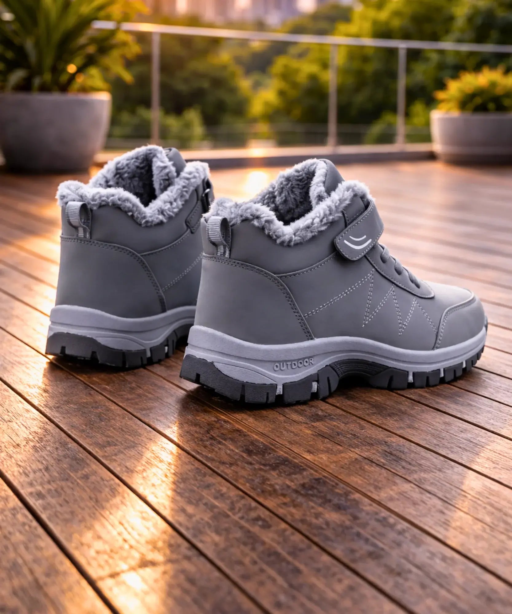 Comprar tênis bota masculino inverno forro peluciado quente velcro antiderrapante impermeável barato ou em promoção