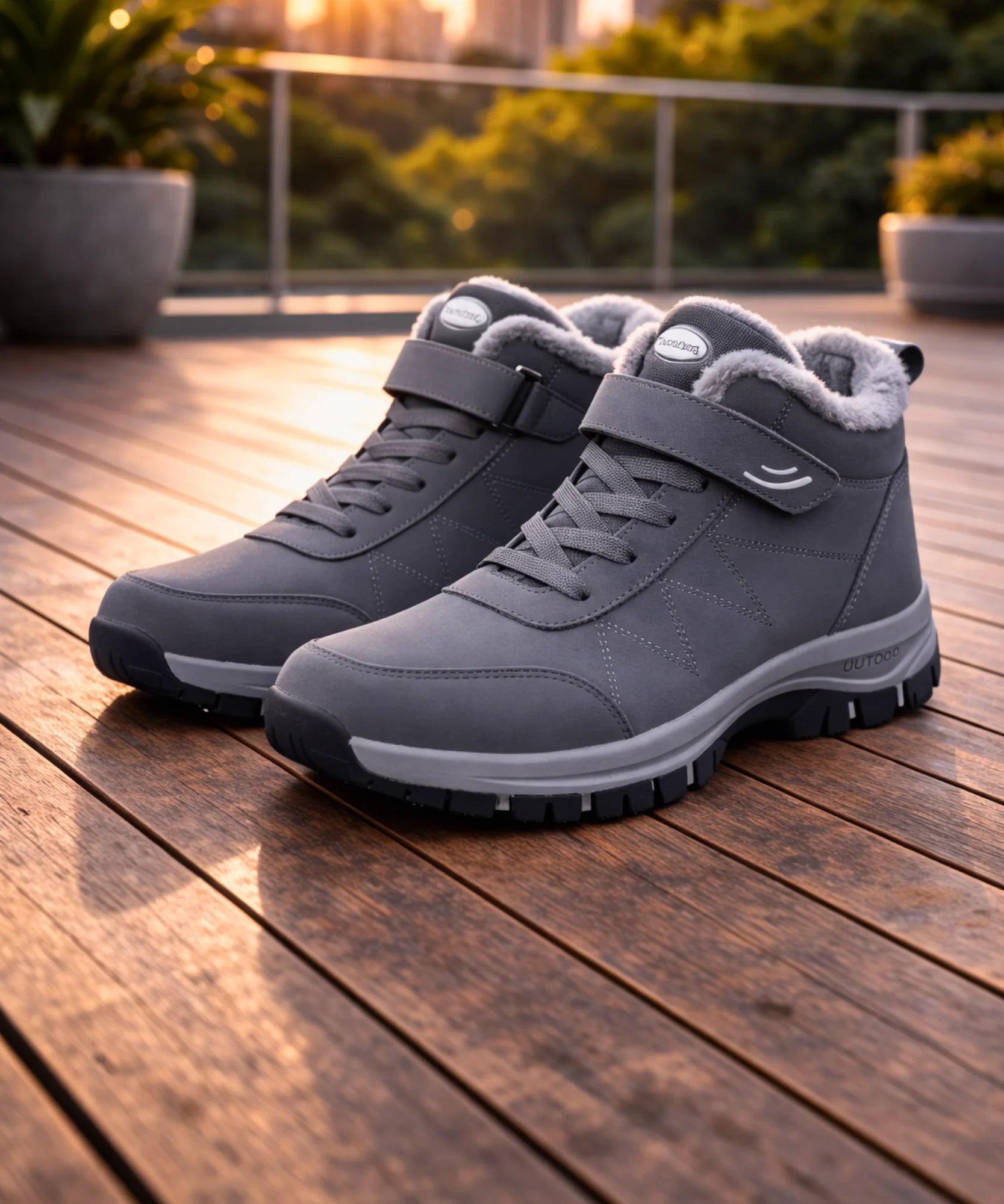 Comprar tênis bota masculino inverno forro peluciado quente velcro antiderrapante impermeável barato ou em promoção