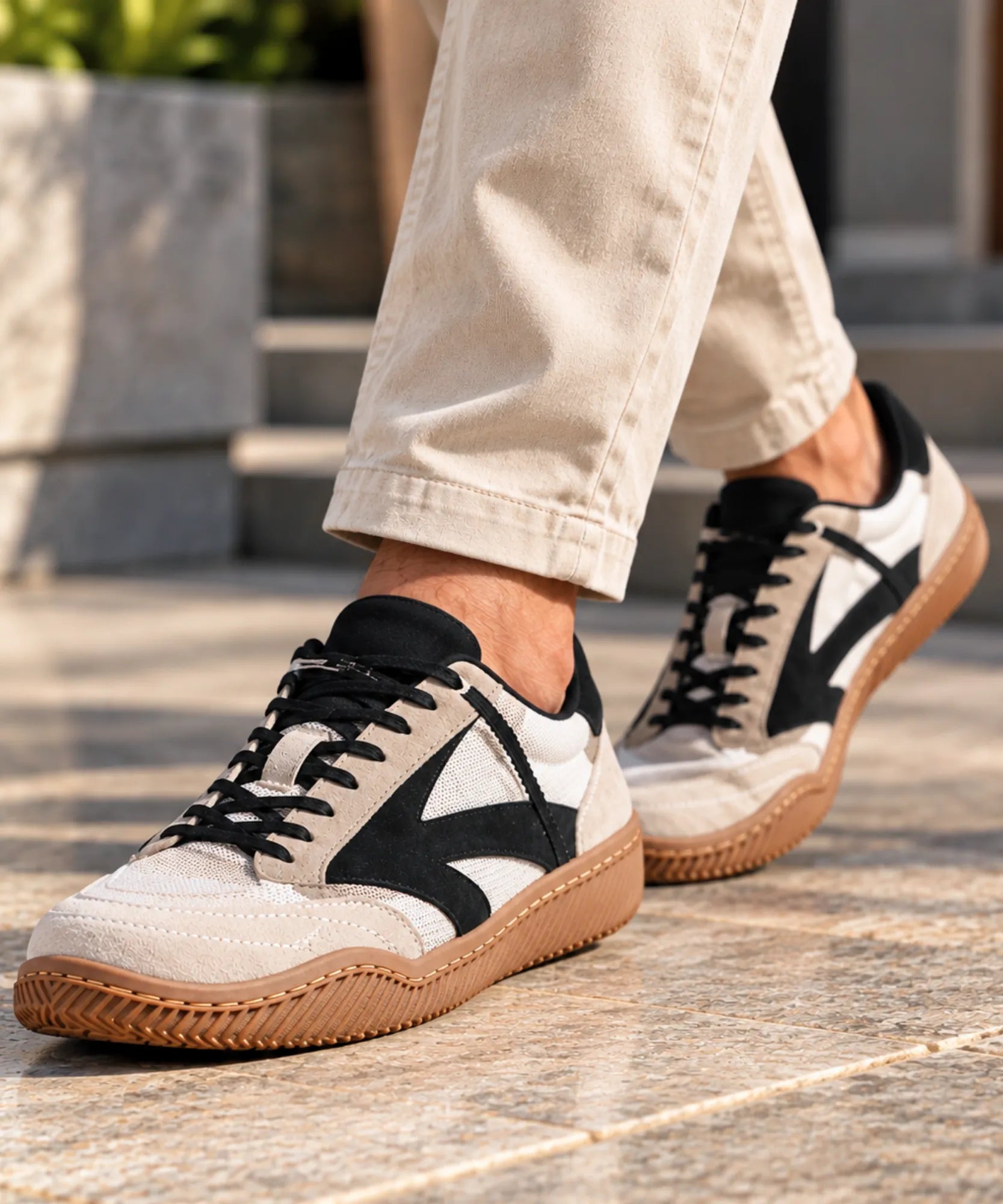 Comprar tênis retrô masculino cano baixo bege em promoção Anellimn