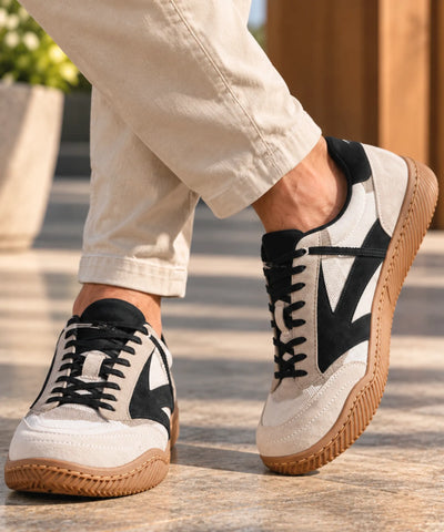 Comprar tênis retrô masculino de cadarço bege em promoção Anellimn