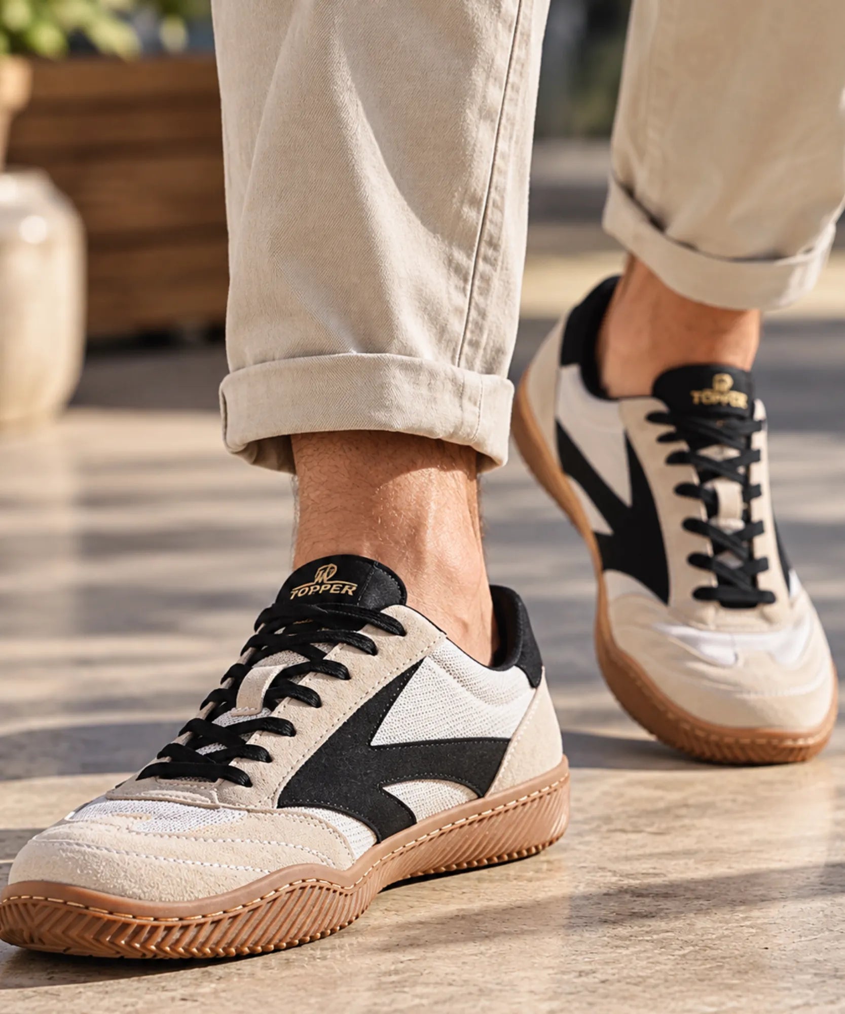 Comprar tênis retrô masculino vintage bege em promoção Anellimn