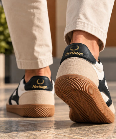 Comprar tênis retrô masculino sola de borracha bege em promoção Anellimn