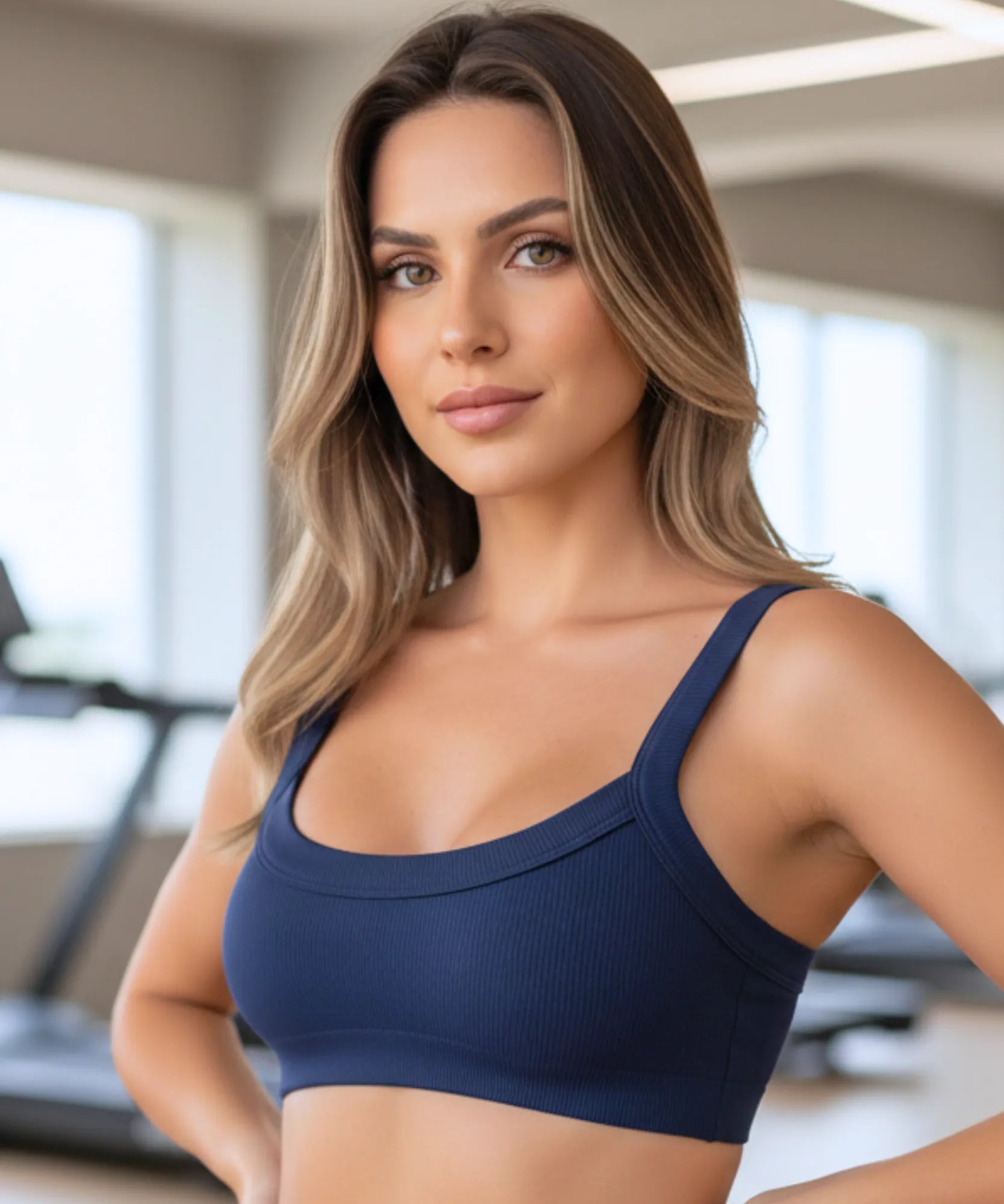 Comprar top academia feminino canelado alças largas fitness yoga pilates confortável básico barato&nbsp;