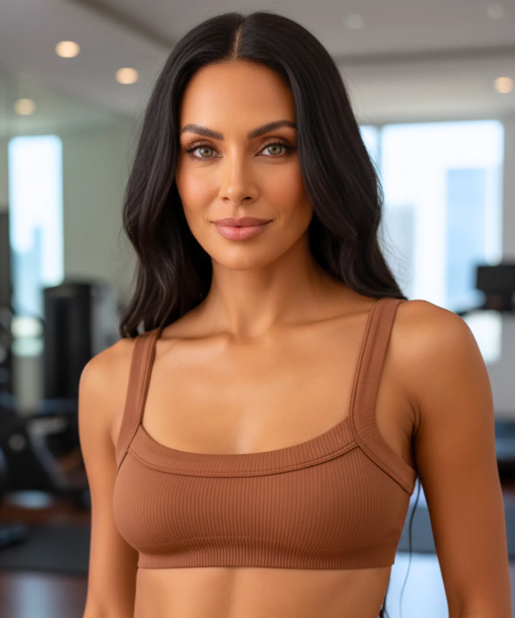 Comprar top academia feminino canelado alças largas fitness yoga pilates confortável básico barato&nbsp;