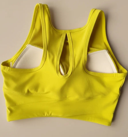 Comprar top feminino academia com dupla sustentação bojo removível fitness treino barato em promoção
