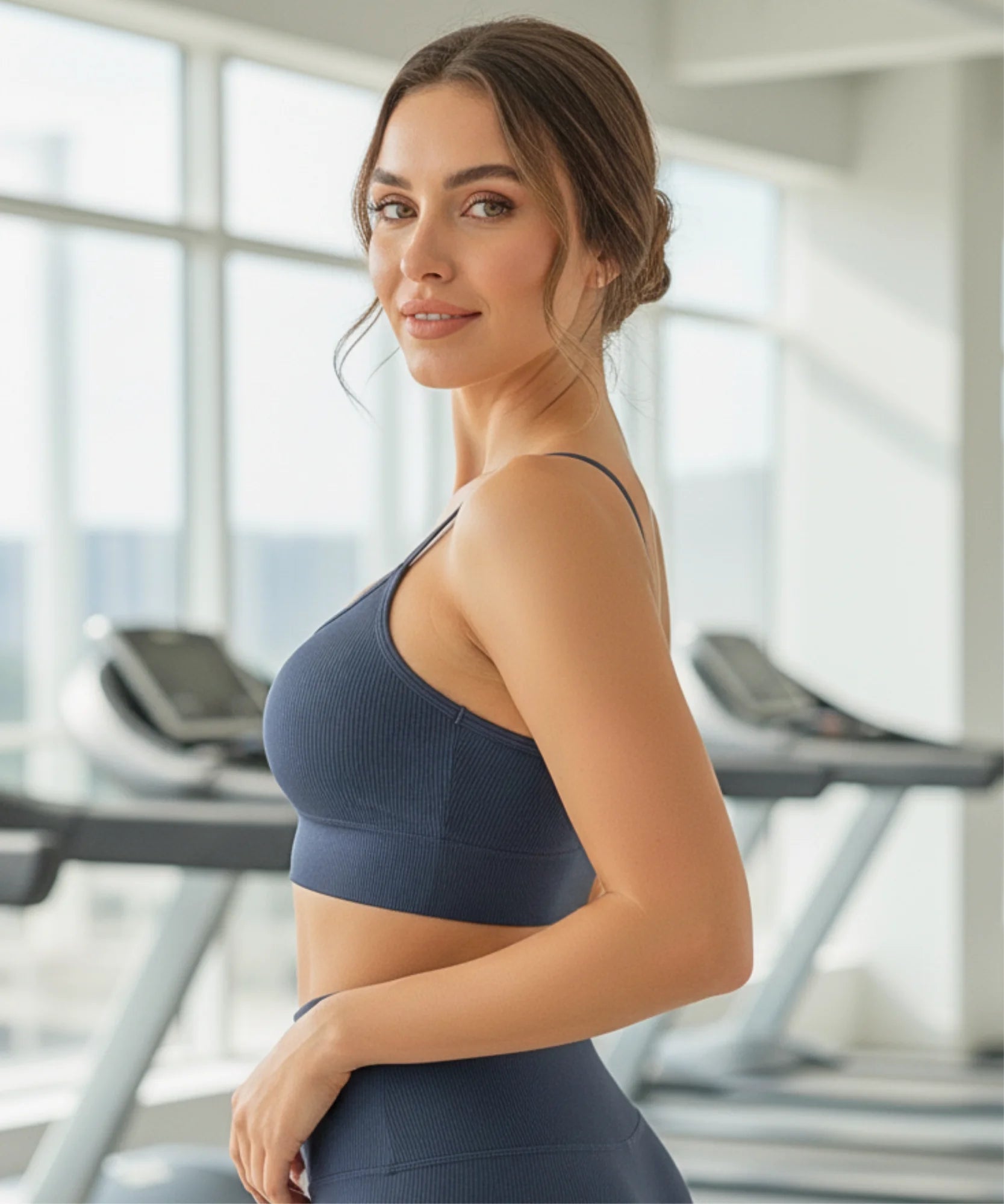 Comprar top feminino ribana confortável academia fitness alças ajustáveis malha macia sustentação natural barato promoção