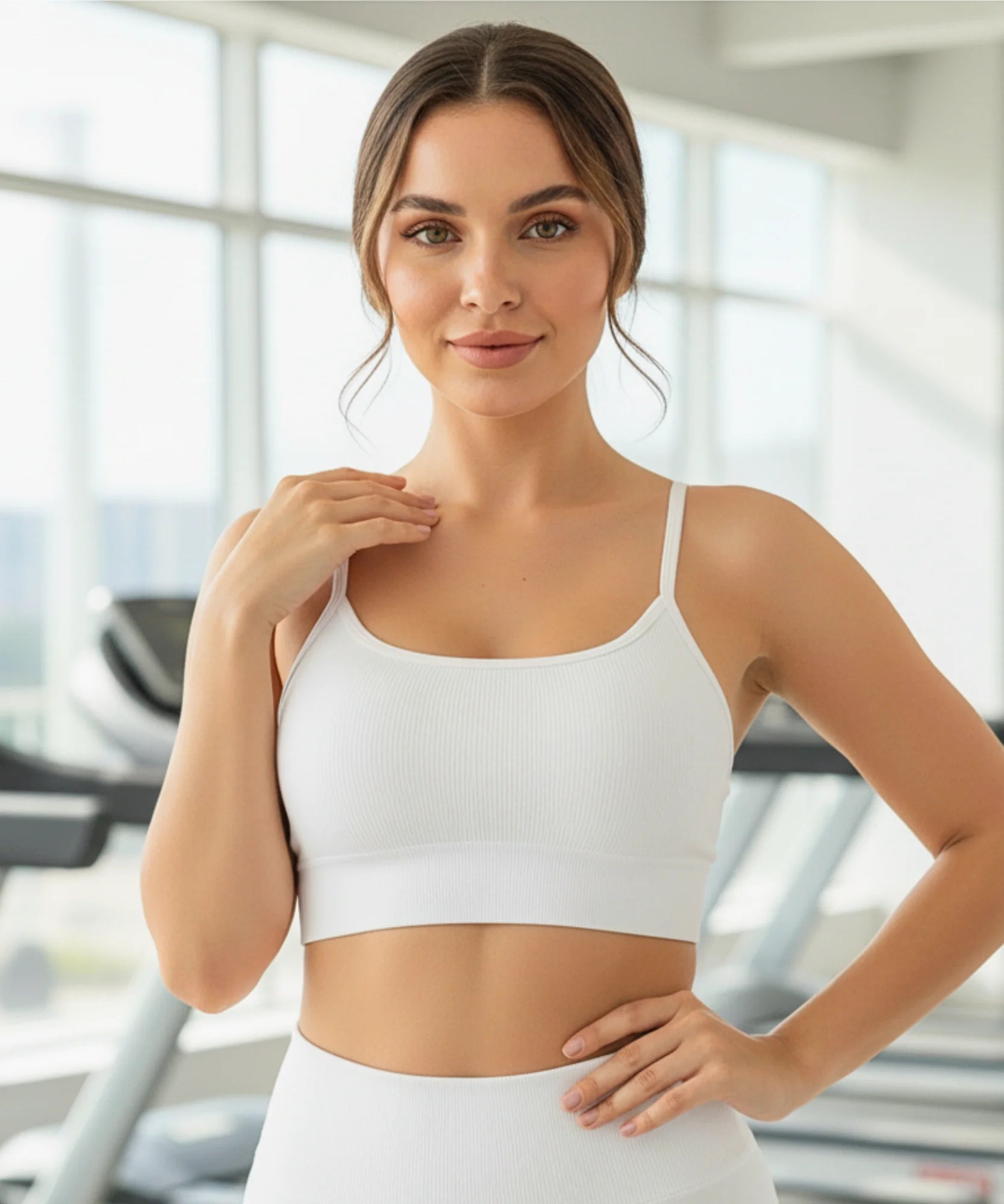 Comprar top feminino ribana confortável academia fitness alças ajustáveis malha macia sustentação natural barato promoção
