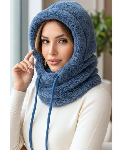 Touca Balaclava Feminina Pelúcia com Capuz e Máscara | Conie