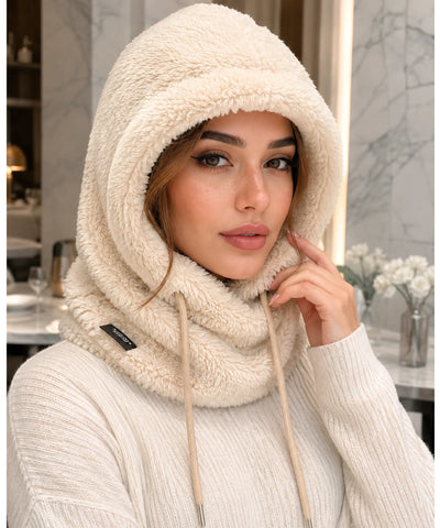 Touca Balaclava Feminina Pelúcia com Capuz e Máscara | Conie