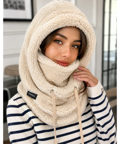 Touca Balaclava Feminina Pelúcia com Capuz e Máscara | Conie