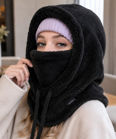 Touca Balaclava Feminina Pelúcia com Capuz e Máscara | Conie