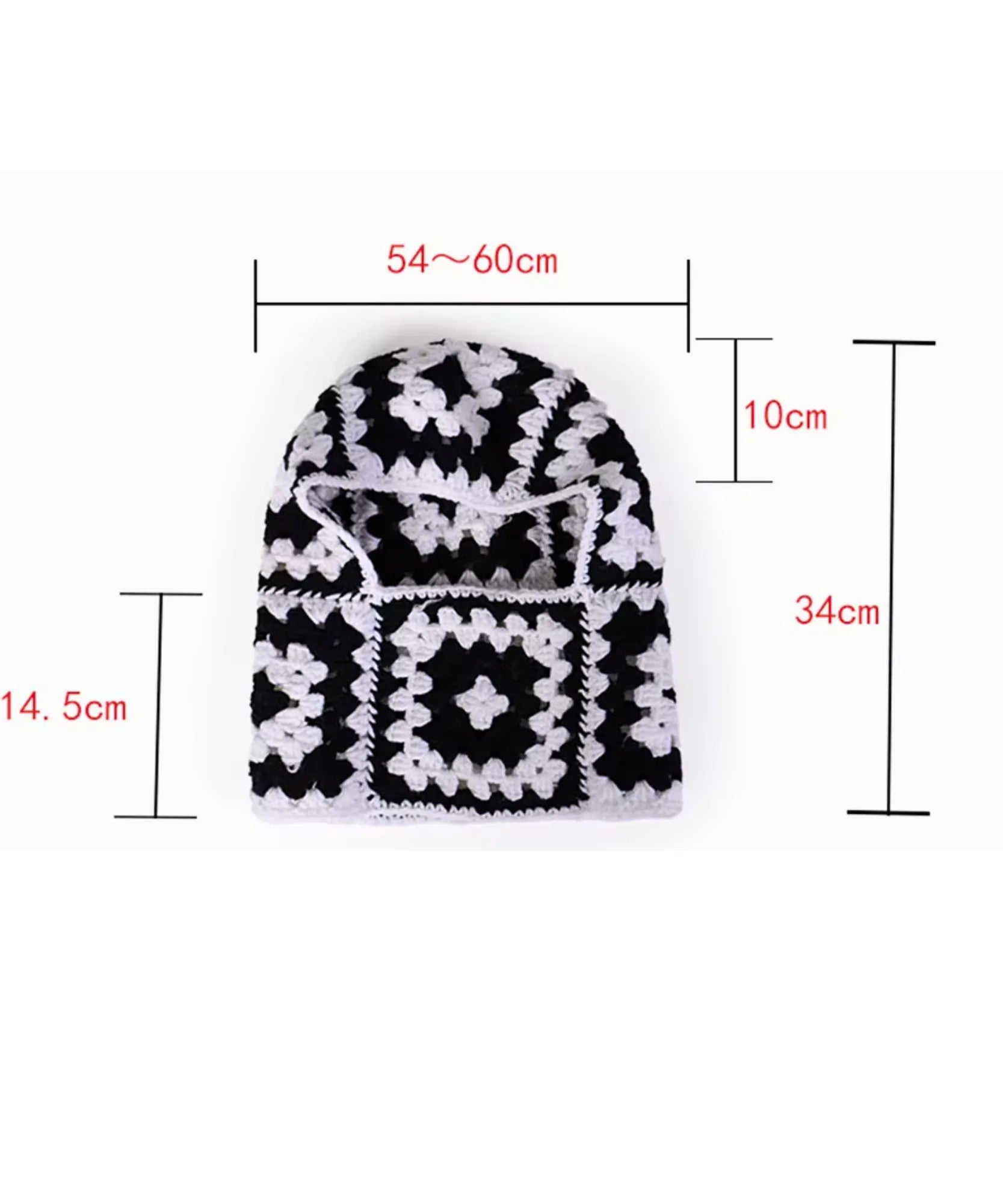 Comprar touca de crochê balaclava cobre pescoço fio espesso padrão floral fashion inverno promoção ANELLIMN 