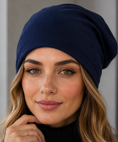 Comprar touca feminina oversized malha lisa leve elástica inverno verão em promoção ANELLIMN