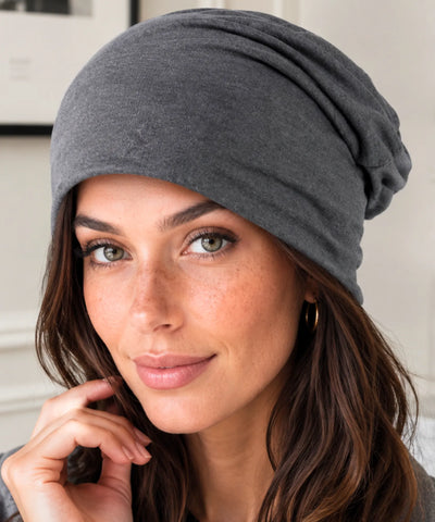 Comprar touca feminina oversized malha lisa leve elástica inverno verão em promoção ANELLIMN