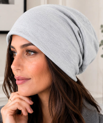 Comprar touca feminina oversized malha lisa leve elástica inverno verão em promoção ANELLIMN