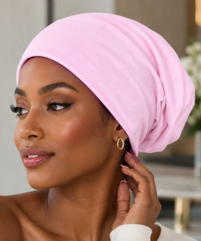 Comprar touca feminina oversized malha lisa leve elástica inverno verão em promoção ANELLIMN