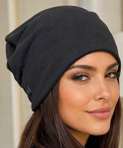 Comprar touca feminina oversized malha lisa leve elástica inverno verão em promoção ANELLIMN