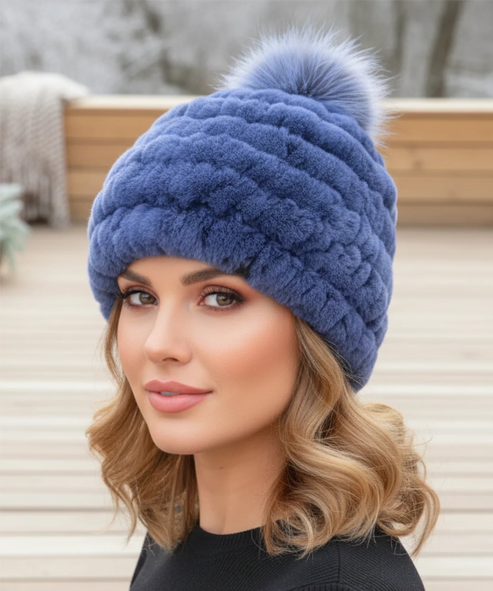 Comprar touca feminina pelúcia felpuda quente macia inverno colorida barato em promoção