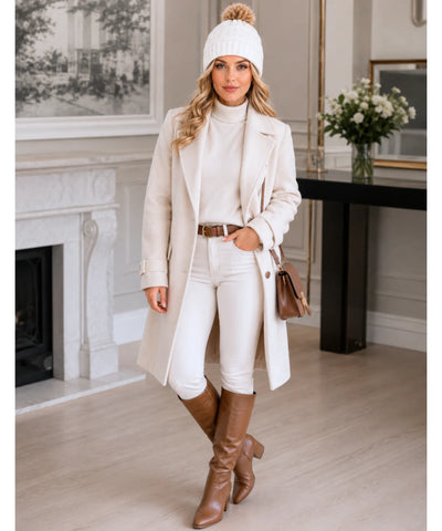 Comprar touca feminina tricot pompom pelúcia forro fleece canelada trançada inverno  ANELLIMN