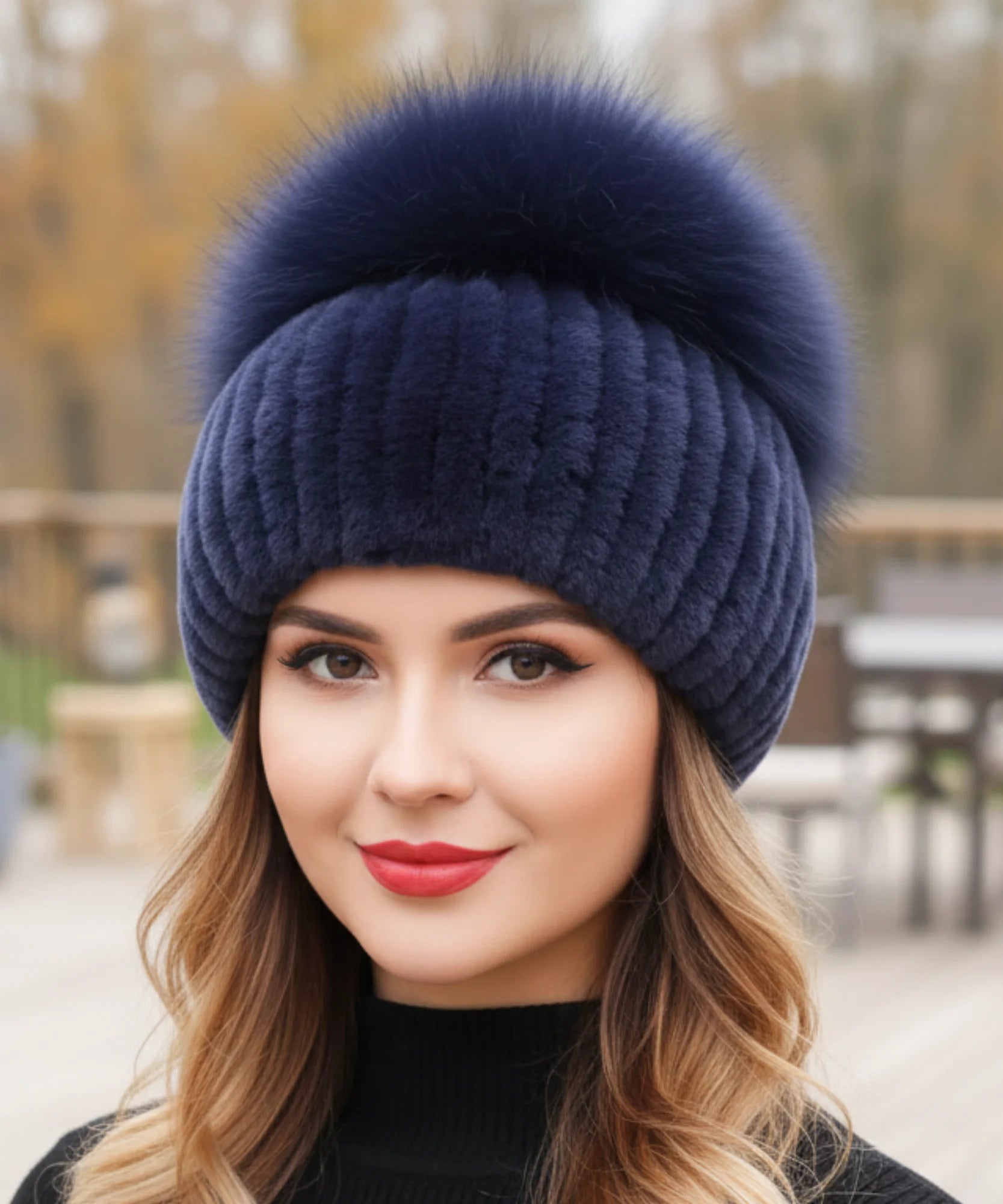  Comprar touca feminina tricot com pompom térmica antialérgica dupla proteção frio extremo inverno em promoção ANELLIMN