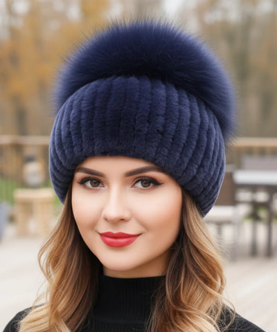  Comprar touca feminina tricot com pompom térmica antialérgica dupla proteção frio extremo inverno em promoção ANELLIMN