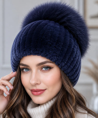 Comprar touca feminina tricot com pompom térmica antialérgica dupla proteção frio extremo inverno em promoção ANELLIMN 