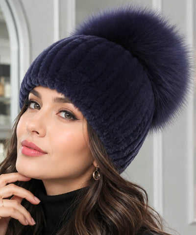 Comprar touca feminina tricot com pompom térmica antialérgica dupla proteção frio extremo inverno em promoção ANELLIMN 