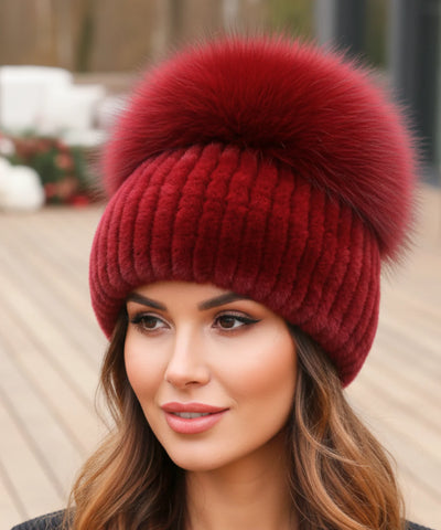  Comprar touca feminina tricot com pompom térmica antialérgica dupla proteção frio extremo inverno em promoção ANELLIMN