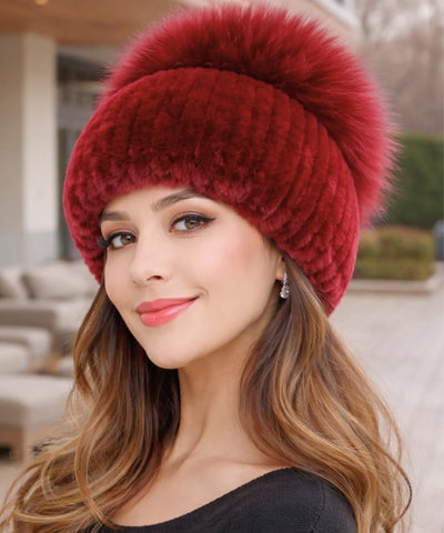  Comprar touca feminina tricot com pompom térmica antialérgica dupla proteção frio extremo inverno em promoção ANELLIMN