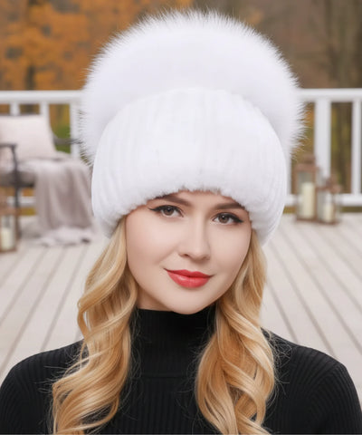  Comprar touca feminina tricot com pompom térmica antialérgica dupla proteção frio extremo inverno em promoção ANELLIMN