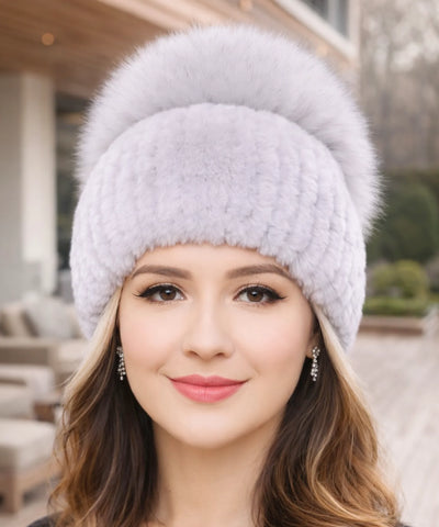 Touca Feminina Tricot Pompom Térmica Inverno | Grise