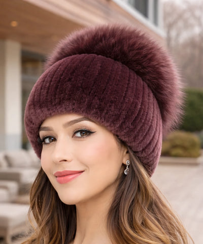 Touca Feminina Tricot Pompom Térmica Inverno | Grise