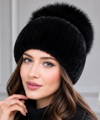 Comprar touca feminina tricot com pompom térmica antialérgica dupla proteção frio extremo inverno em promoção ANELLIMN 