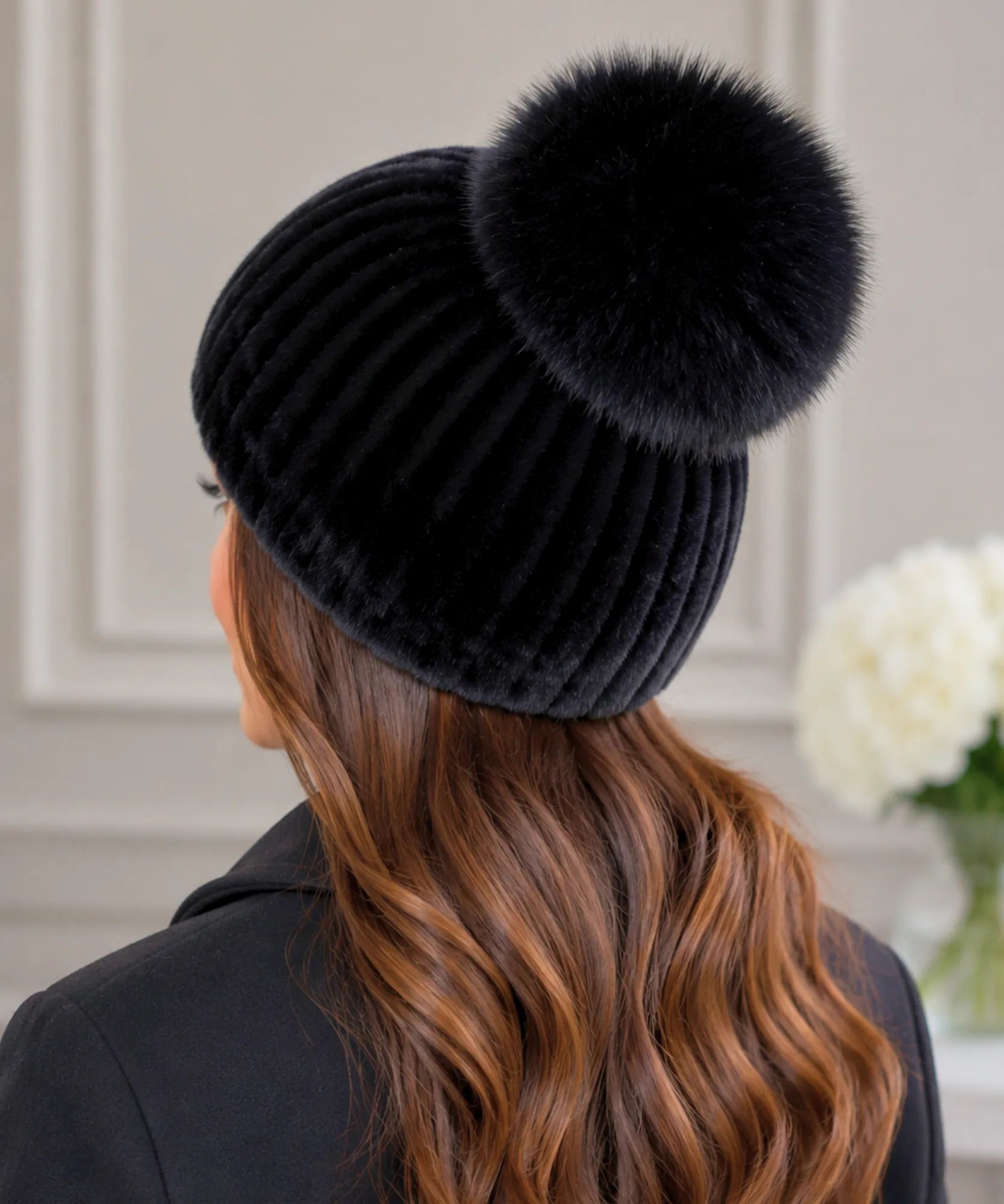 Comprar touca feminina tricot com pompom térmica antialérgica dupla proteção frio extremo inverno em promoção ANELLIMN 