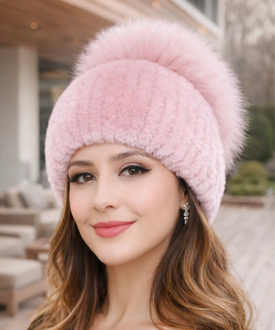  Comprar touca feminina tricot com pompom térmica antialérgica dupla proteção frio extremo inverno em promoção ANELLIMN