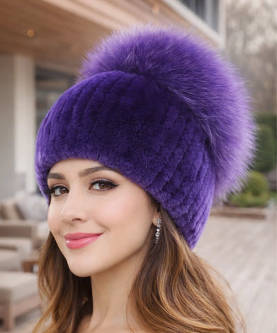  Comprar touca feminina tricot com pompom térmica antialérgica dupla proteção frio extremo inverno em promoção ANELLIMN