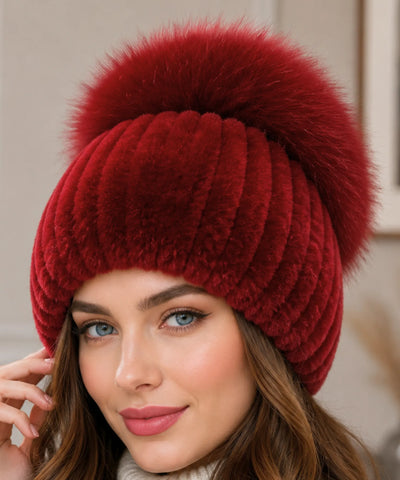 Comprar touca feminina tricot com pompom térmica antialérgica dupla proteção frio extremo inverno em promoção ANELLIMN 