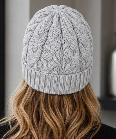 Comprar touca feminina tricot trançada canelada barra dobrada inverno encorpada barata em promoção DAFITI  