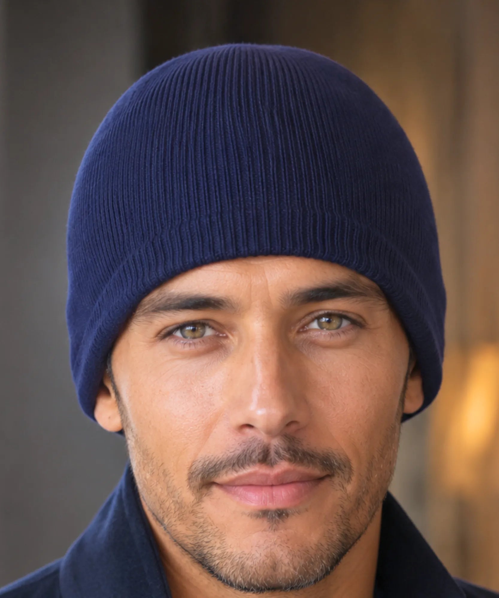 Comprar touca térmica masculina tricô canelado forro pelo sintético interno quente inverno barata em promoção Anellimn