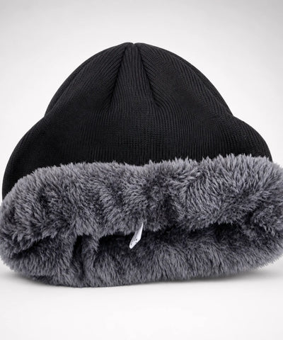 Comprar touca térmica masculina tricô canelado forro pelo sintético interno quente inverno barata em promoção Anellimn