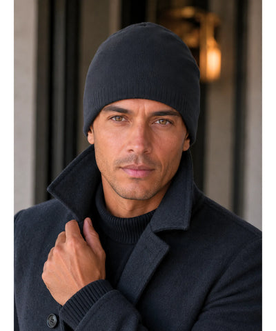 Comprar touca térmica masculina tricô canelado forro pelo sintético interno quente inverno barata em promoção Anellimn