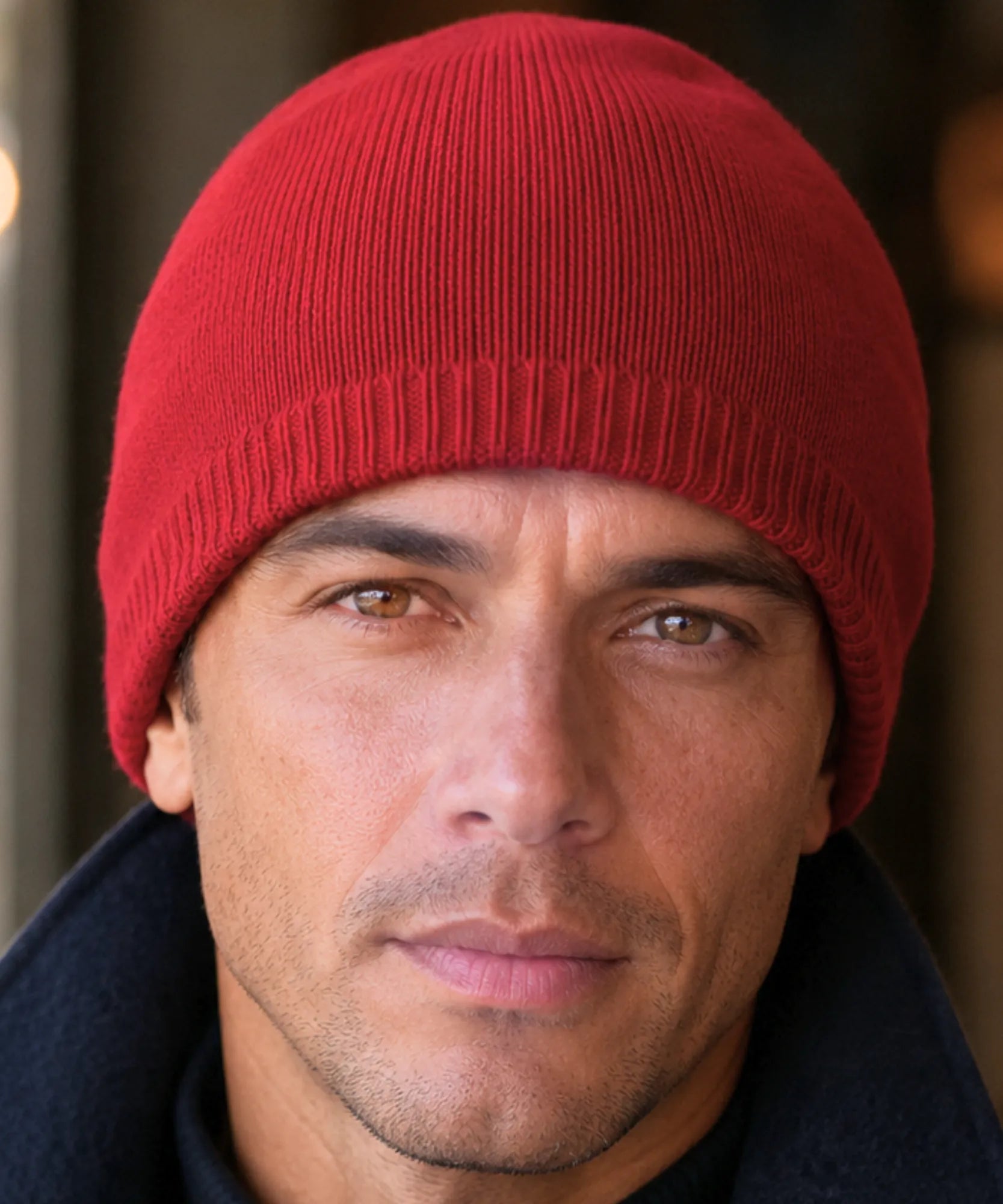 Comprar touca térmica masculina tricô canelado forro pelo sintético interno quente inverno barata em promoção Anellimn