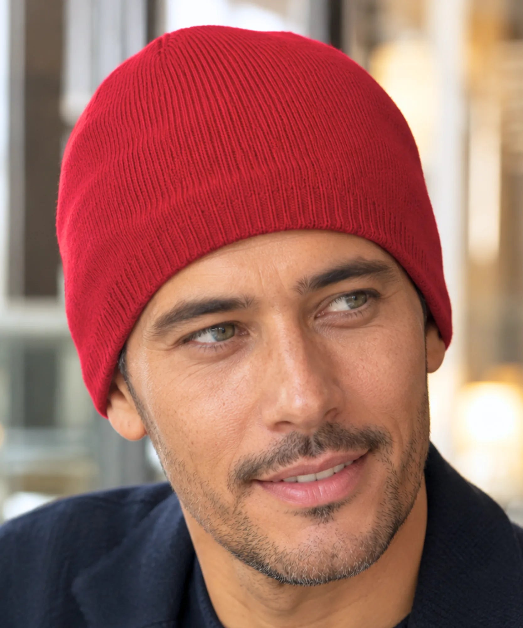Comprar touca térmica masculina tricô canelado forro pelo sintético interno quente inverno barata em promoção Anellimn