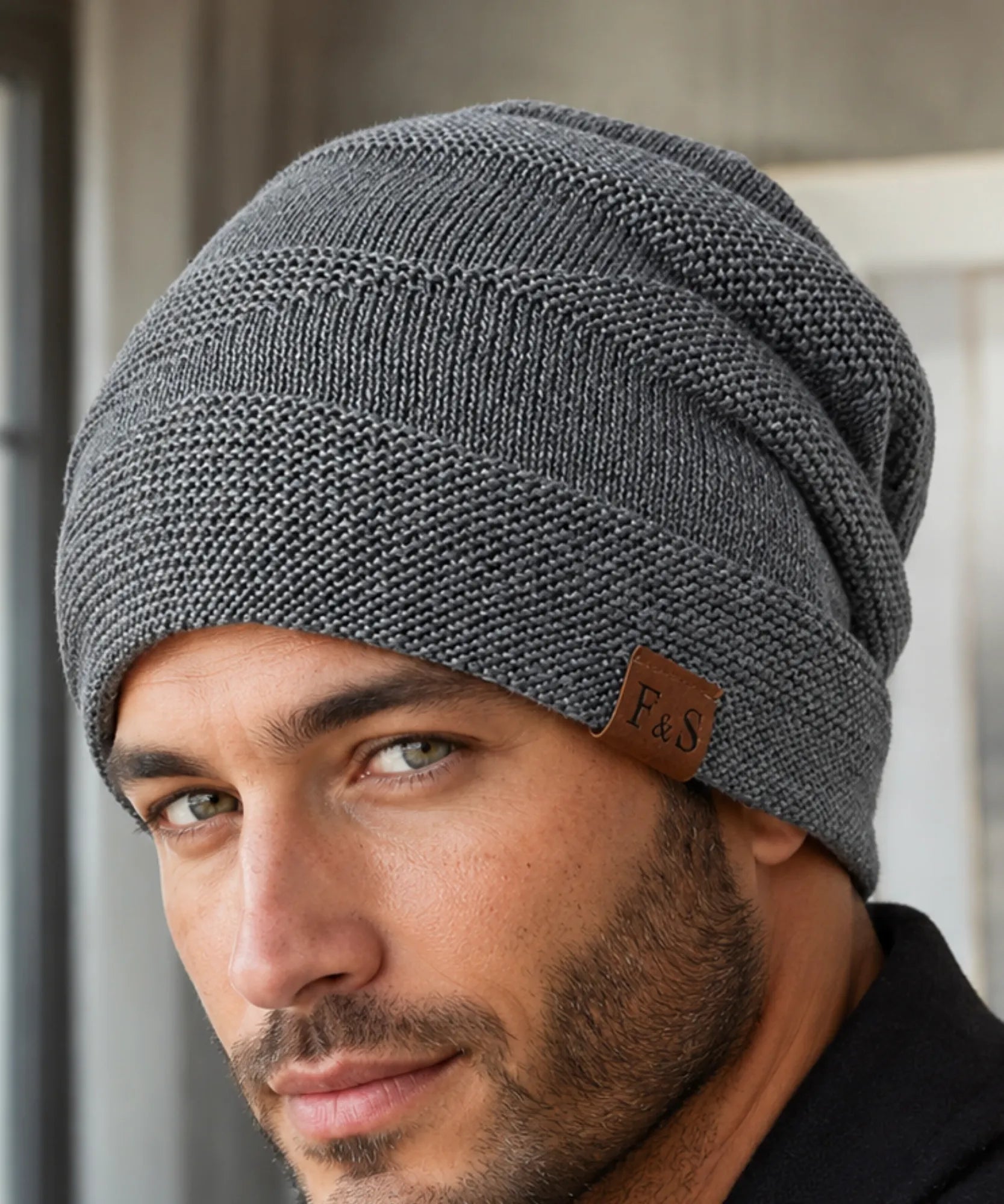 Comprar touca térmica masculina tricô com forro pelo sintético gorro slouchy unissex inverno barato promoção Anellimn