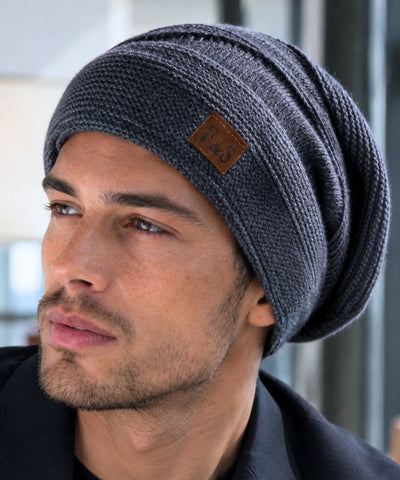 Comprar touca térmica masculina tricô com forro pelo sintético gorro slouchy unissex inverno barato promoção Anellimn