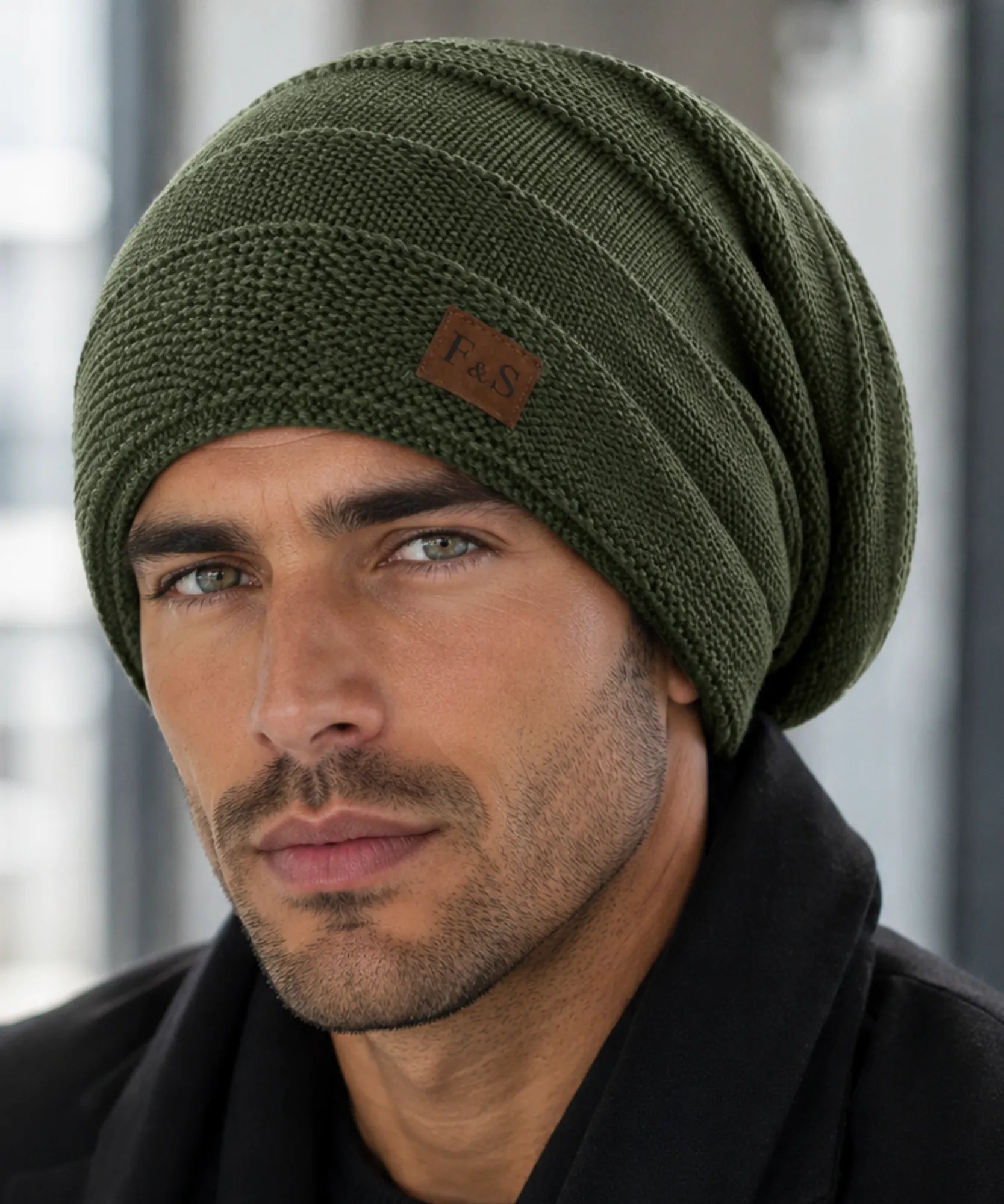 Comprar touca térmica masculina tricô com forro pelo sintético gorro slouchy unissex inverno barato promoção Anellimn