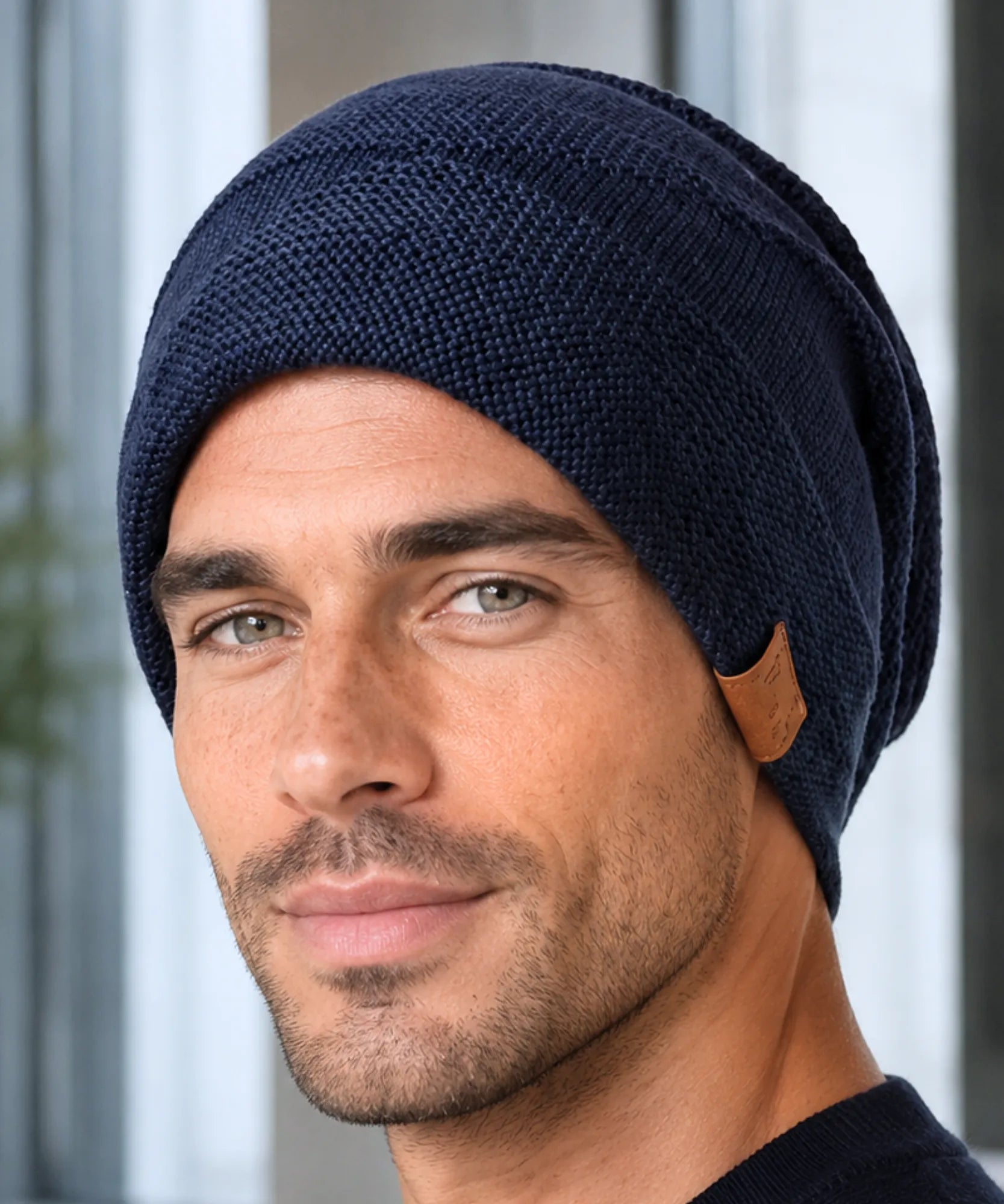Comprar touca térmica masculina tricô com forro pelo sintético gorro slouchy unissex inverno barato promoção Anellimn