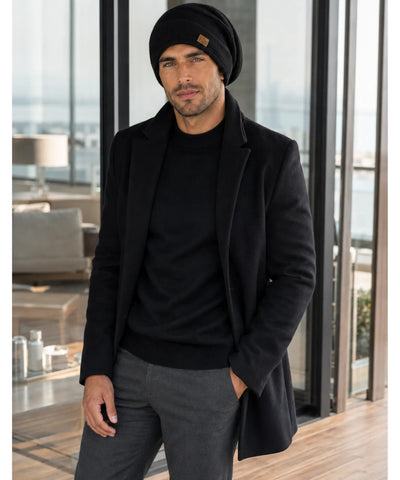 Comprar touca térmica masculina tricô com forro pelo sintético gorro slouchy unissex inverno barato promoção Anellimn