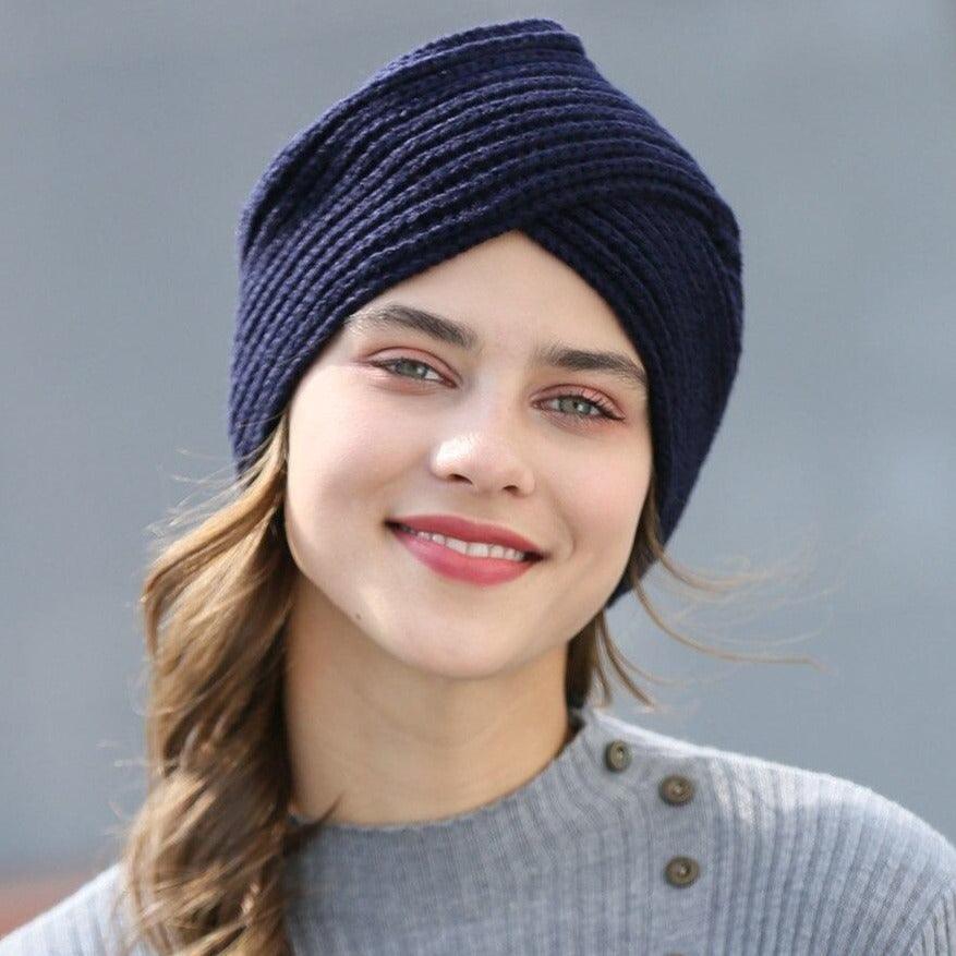 Anellimn Turbante Touca boina chapéu turbante inverno frio elegante moda